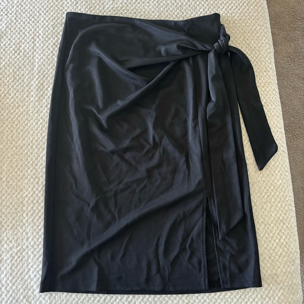 Black Wrap Bodycon Skirt